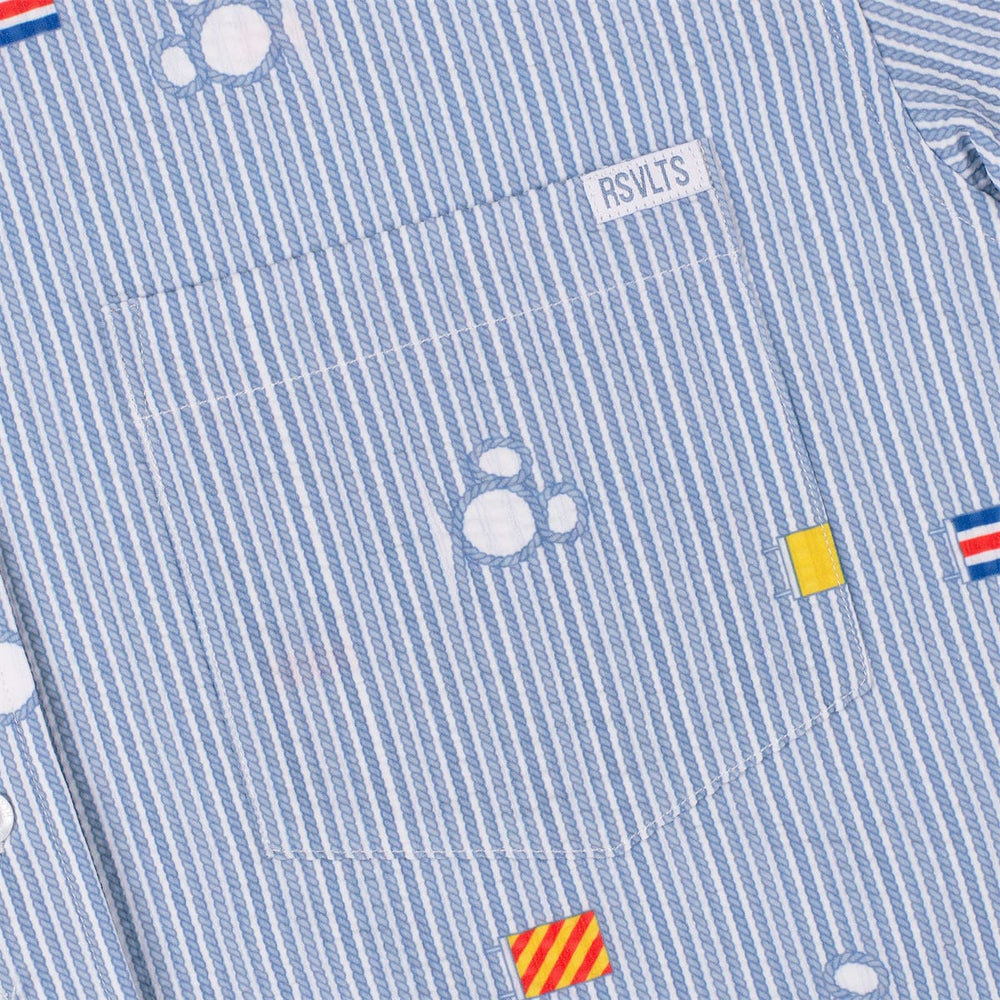 Disney "Maritime Mickey" – Stretch Seersucker Short Sleeve Shirt - Image 3