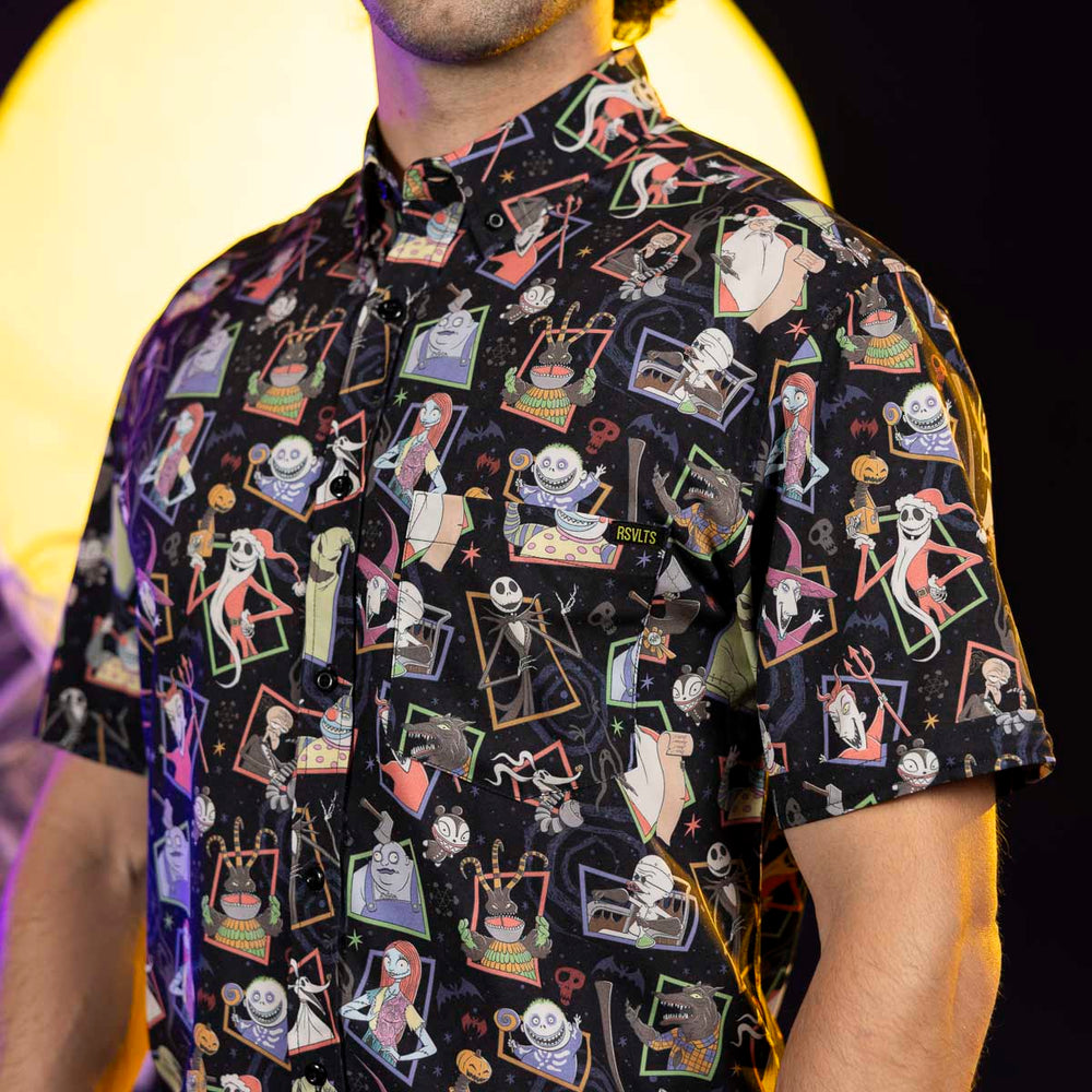 Disney Tim Burton's The Nightmare Before Christmas "Nightmare Neighbors" – KUNUFLEX Short Sleeve Shirt - Image 4