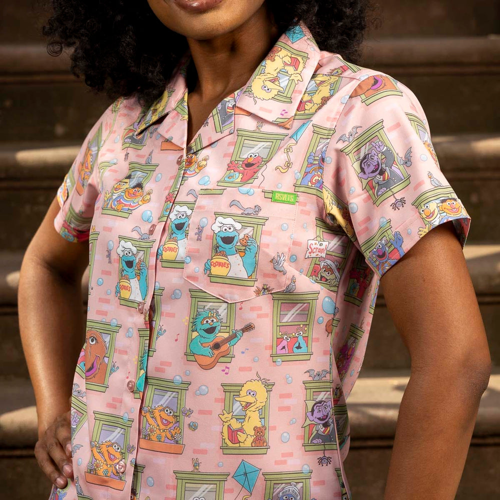 Sesame Street "Welcome to the Neighborhood" – Women's KUNUFLEX Short Sleeve Shirt - Image 3