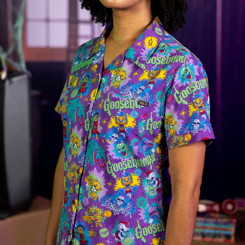 Goosebumps "Scared Sheetless" – Women's KUNUFLEX Short Sleeve Shirt - Image 3
