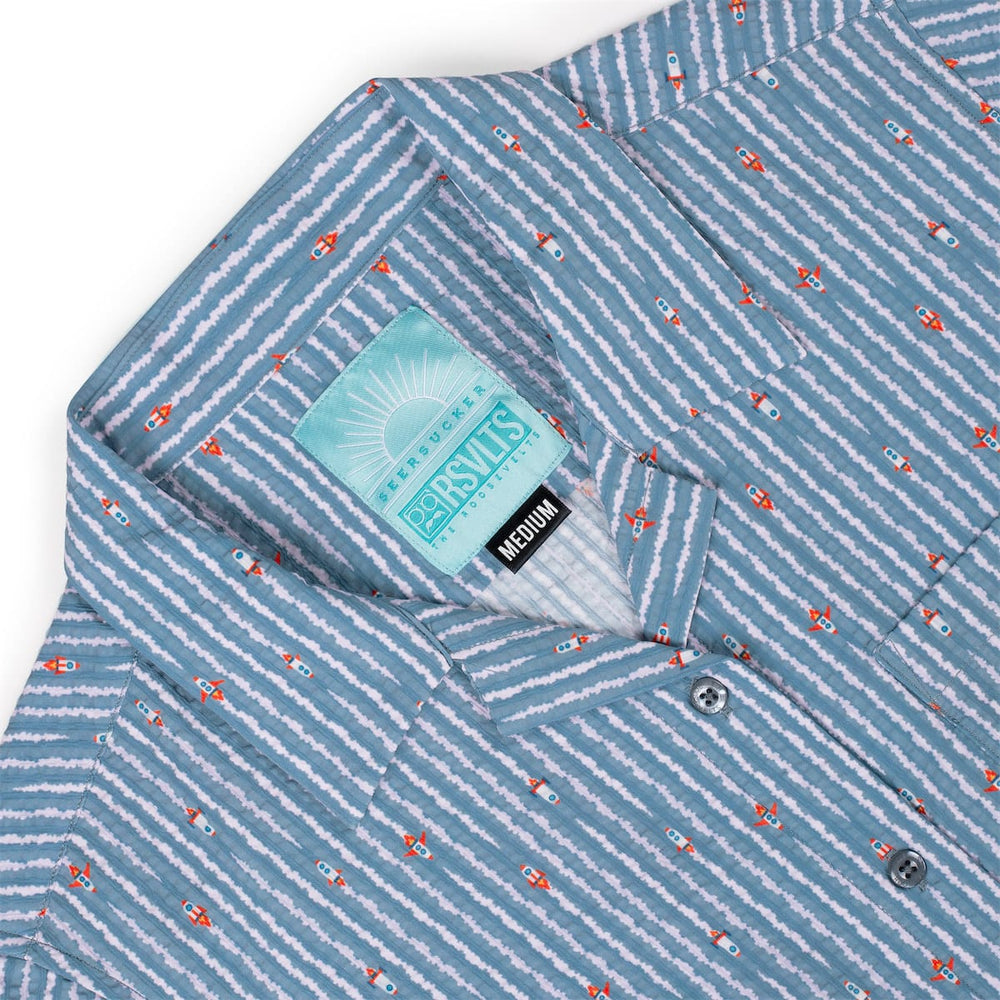 Blast Off! – Women's Stretch Seersucker Short Sleeve Shirt - Image 6