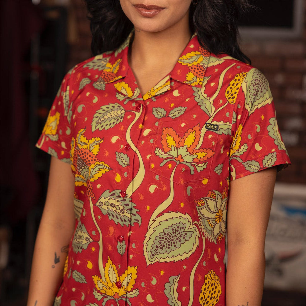 ‘70s Retro "Baba O’Redly" – Women's KUNUFLEX Short Sleeve Shirt - Image 3