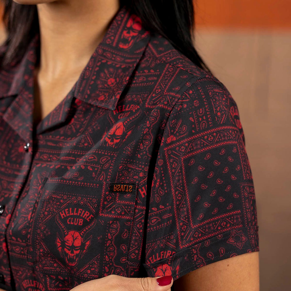 Stranger Things "Welcome to Hellfire" – Women's KUNUFLEX Short Sleeve Shirt - Image 5