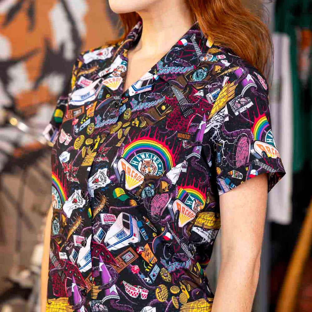 Stranger Things "Dimensions Collide" – Women's KUNUFLEX Short Sleeve Shirt - Image 3