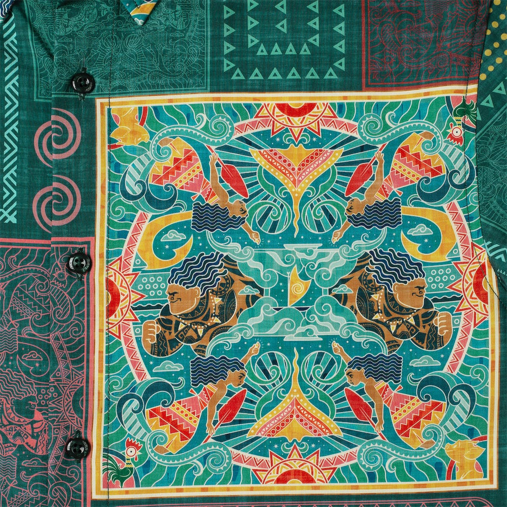 Disney’s Moana "Ocean Tapestry (Multicolor)" – KUNUFLEX Short Sleeve Shirt - Image 3