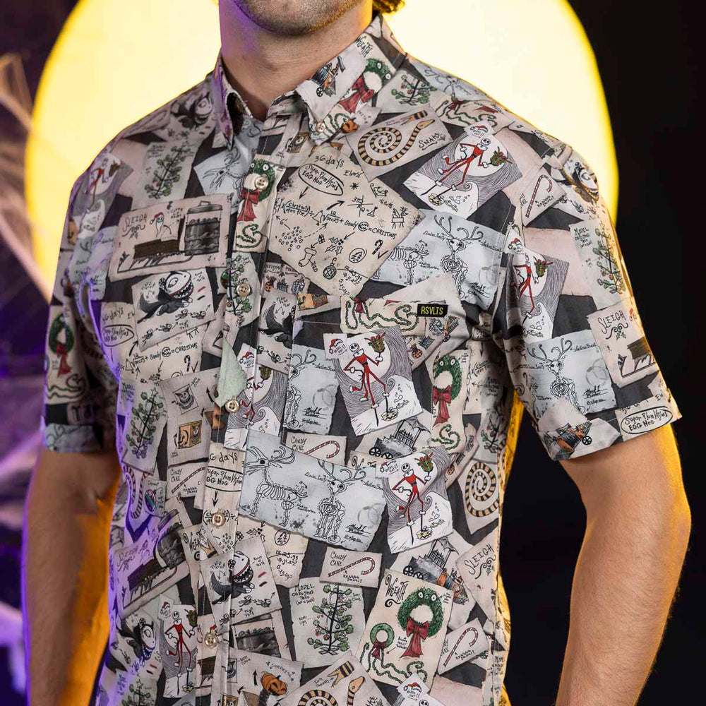Disney Tim Burton's The Nightmare Before Christmas "Christmas Screamatics" – KUNUFLEX Short Sleeve Shirt - Image 4