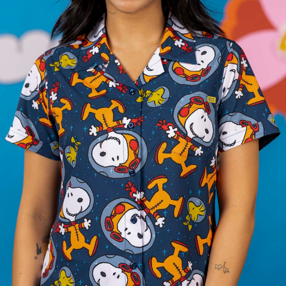 Peanuts "Snoopy in Space" – Women's KUNUFLEX Short Sleeve Shirt - Image 3
