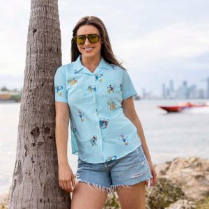 Disney "Limber Legends" – Women's Stretch Seersucker Short Sleeve Shirt