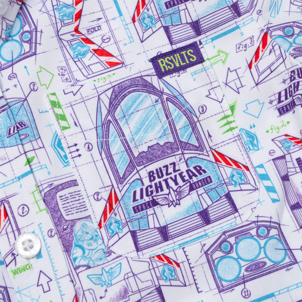 Disney and Pixar Toy Story "Space Ranger Schematics" – Preschooler KUNUFLEX Short Sleeve Shirt - Image 3