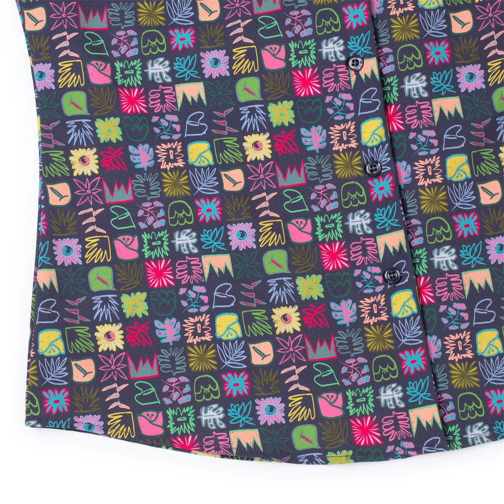 Scribble Squares – Women's KUNUFLEX Short Sleeve Shirt - Image 4