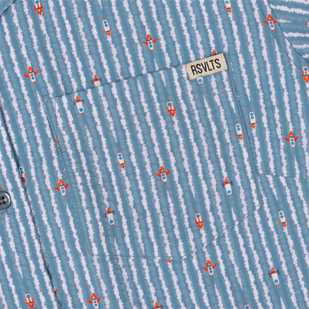 Blast Off! – Women's Stretch Seersucker Short Sleeve Shirt - Image 4