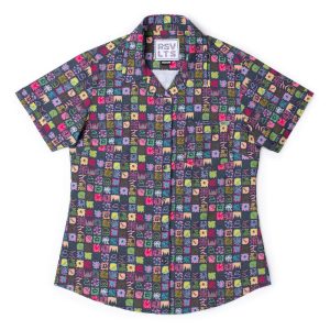 Scribble Squares – Women's KUNUFLEX Short Sleeve Shirt