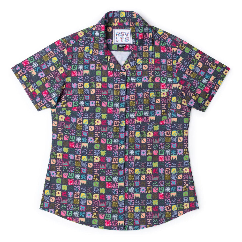 Scribble Squares – Women's KUNUFLEX Short Sleeve Shirt