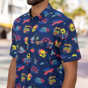 What Lies Beneath – Stretch Seersucker Short Sleeve Shirt