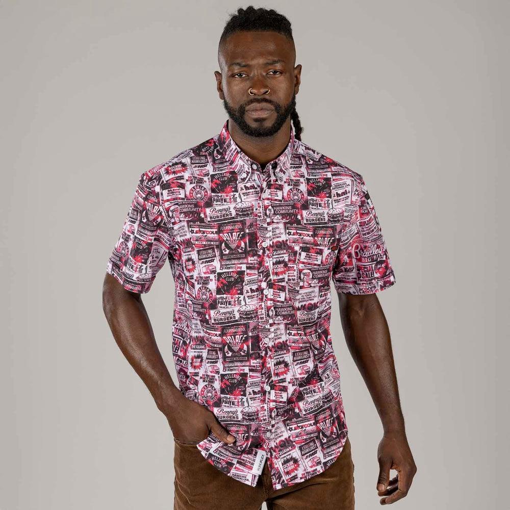 Stranger Things "The Hawkins Post" – KUNUFLEX Short Sleeve Shirt - Image 2