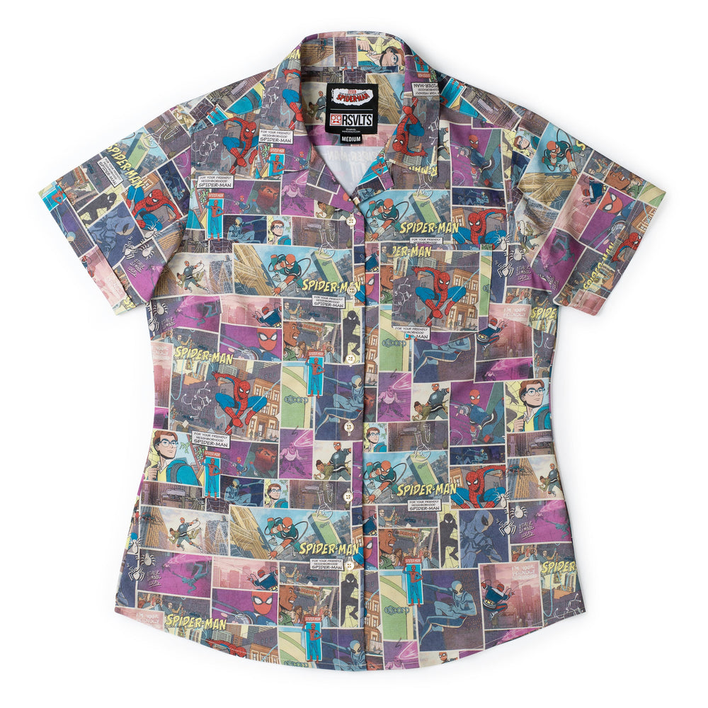 Your Friendly Neighborhood Spider-Man "In the Swing of Things" – Women's KUNUFLEX Short Sleeve Shirt - Image 2