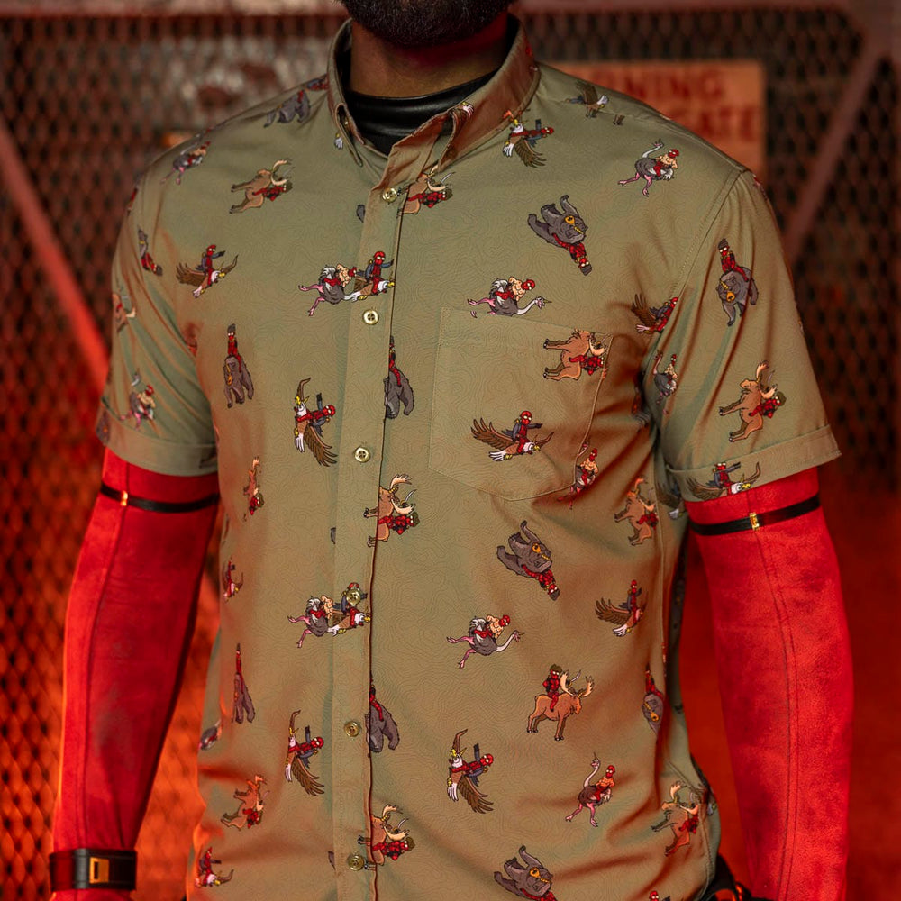 Deadpool "Deady Riding Things" – KUNUFLEX Short Sleeve Shirt - Image 4