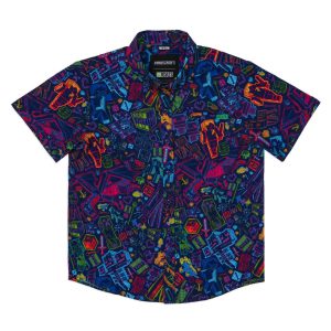 Minecraft "Neon Block Party" – Youth KUNUFLEX Short Sleeve Shirt