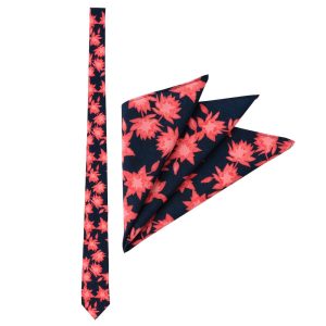 Camp Kunu Floral (Red) Tie & Pocket Sq.