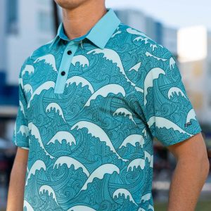 Breakfast Balls® "Samoa Waves (Teal)" – All-Day Polo