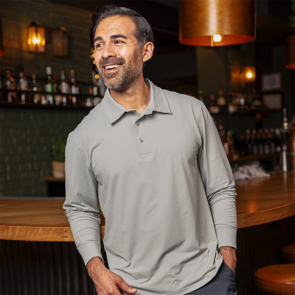 Limestone – Commuter Long Sleeve Polo - Image 3