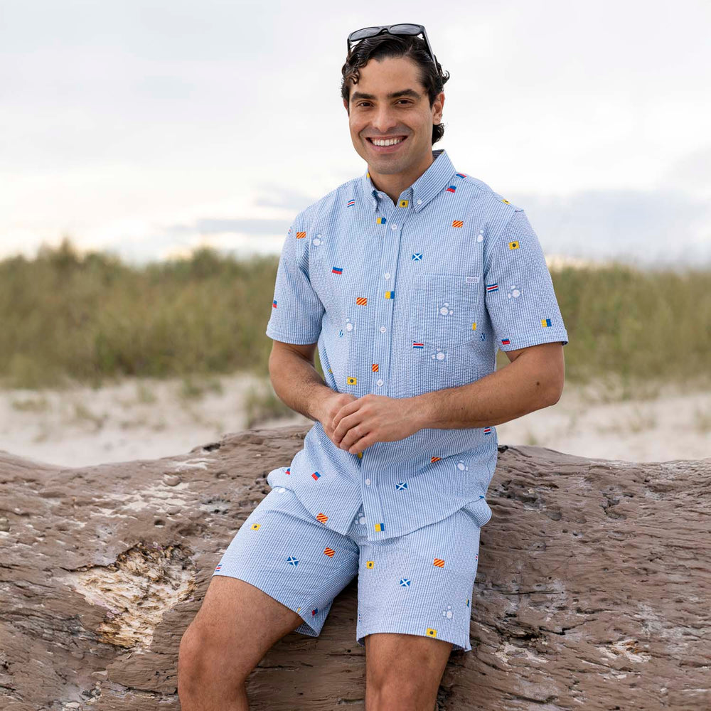Disney "Maritime Mickey" – Stretch Seersucker Short Sleeve Shirt - Image 4