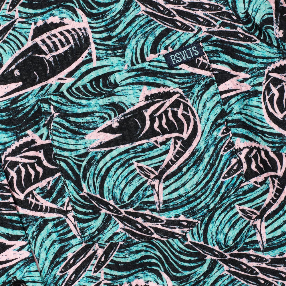 Fishies – Women's Stretch Seersucker Short Sleeve Shirt - Image 4