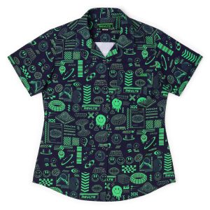 Y2K Retro "World Wide Widgets" – Women's KUNUFLEX Short Sleeve Shirt