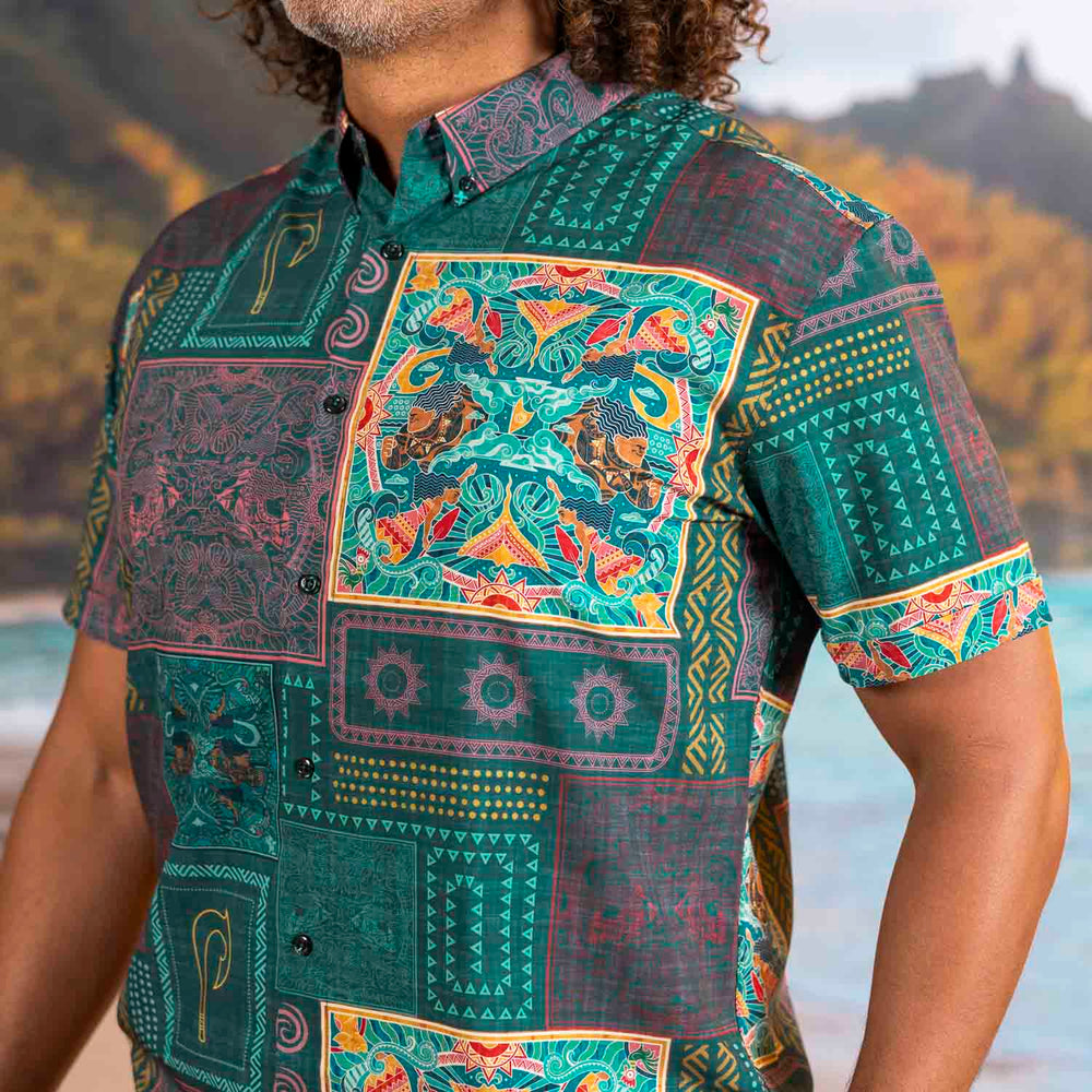 Disney’s Moana "Ocean Tapestry (Multicolor)" – KUNUFLEX Short Sleeve Shirt - Image 4