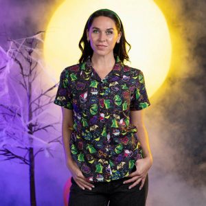 Disney Tim Burton's The Nightmare Before Christmas "Oogie Boogie Always Wins" – Women's KUNUFLEX Short Sleeve Shirt