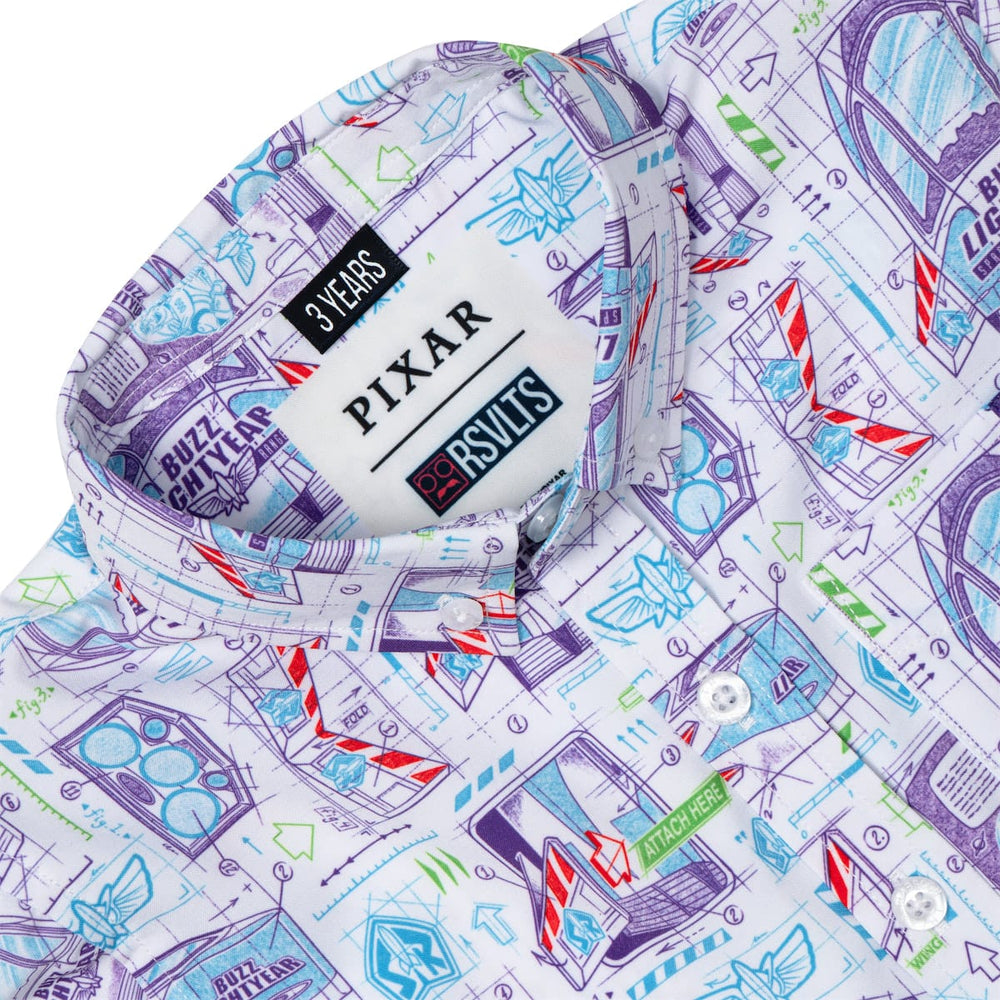 Disney and Pixar Toy Story "Space Ranger Schematics" – Preschooler KUNUFLEX Short Sleeve Shirt - Image 4