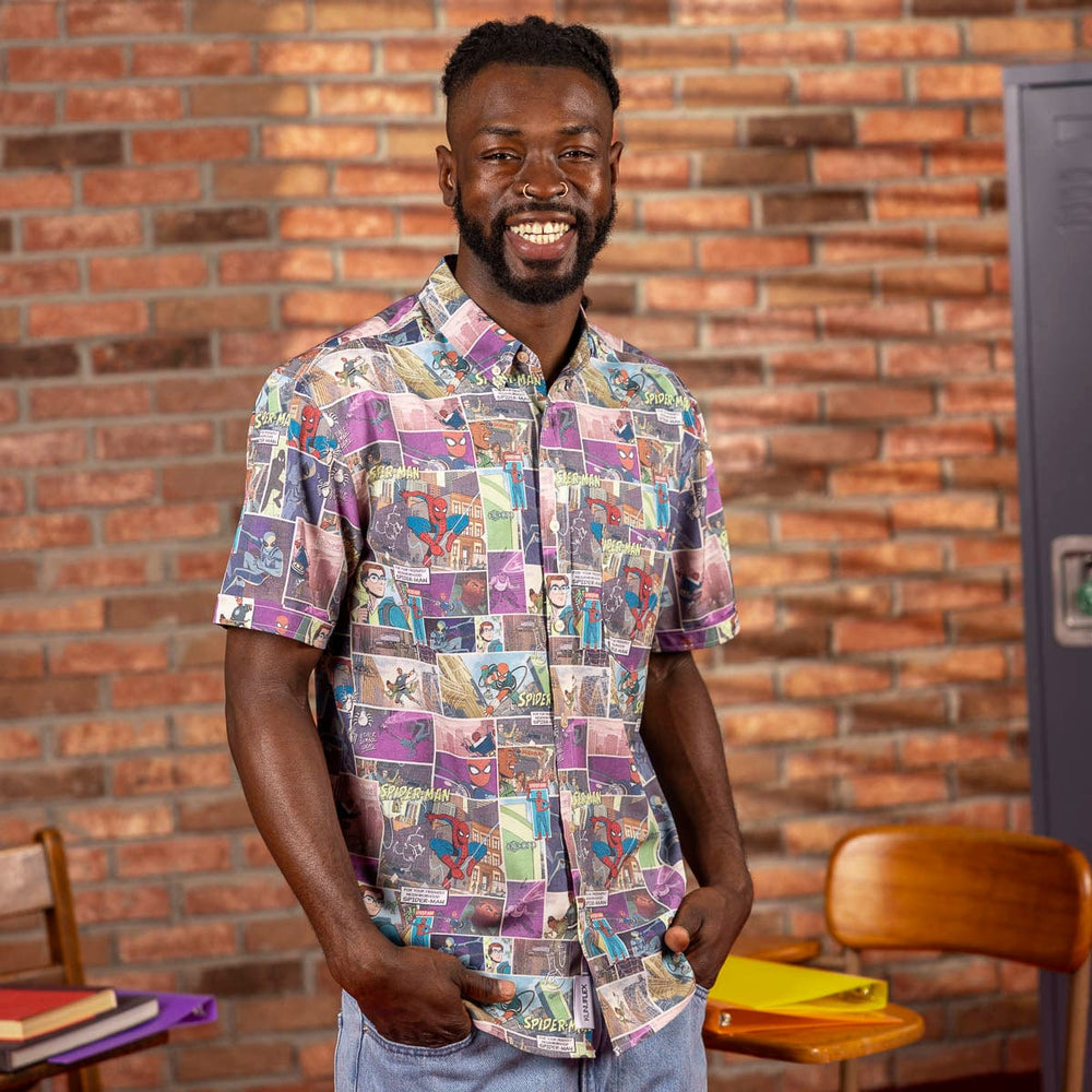 Your Friendly Neighborhood Spider-Man "In the Swing of Things" – KUNUFLEX Short Sleeve Shirt - Image 2