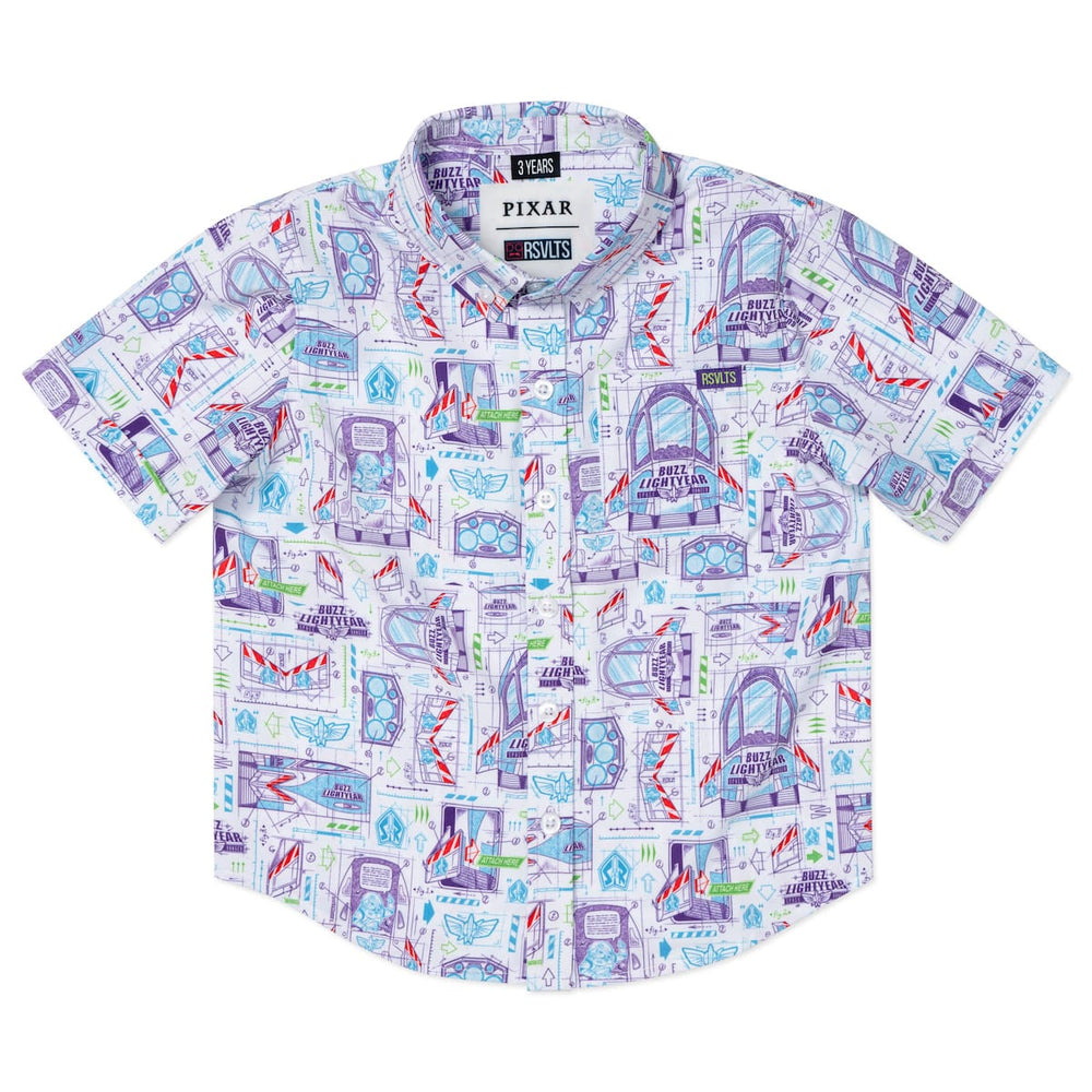 Disney and Pixar Toy Story "Space Ranger Schematics" – Preschooler KUNUFLEX Short Sleeve Shirt - Image 2
