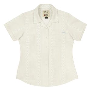 Disney "Boardwalk Mickeys" – Women's Stretch Seersucker Short Sleeve Shirt