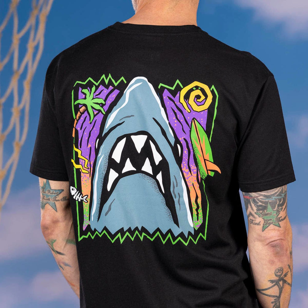 Jaws "Sun. Surf. Shark." – Crewneck Tee - Image 4