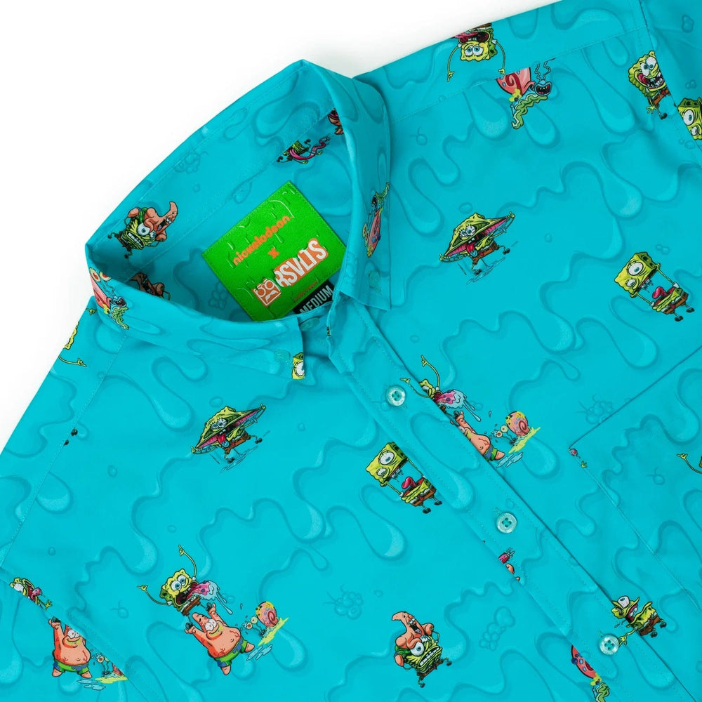 SpongeBob "Trippy Bobs" (Light Blue) – KUNUFLEX Short Sleeve Shirt - Image 3