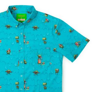 SpongeBob "Trippy Bobs" (Light Blue) – KUNUFLEX Short Sleeve Shirt