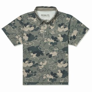 Peanuts "Campout Camo" – Youth All-Day Polo