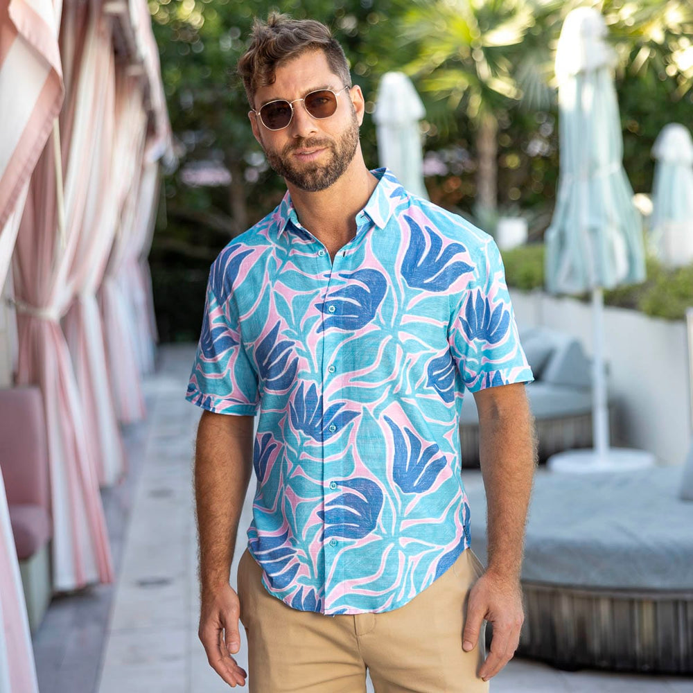 Turq Tropic – Bamboo Short Sleeve Shirt - Image 3