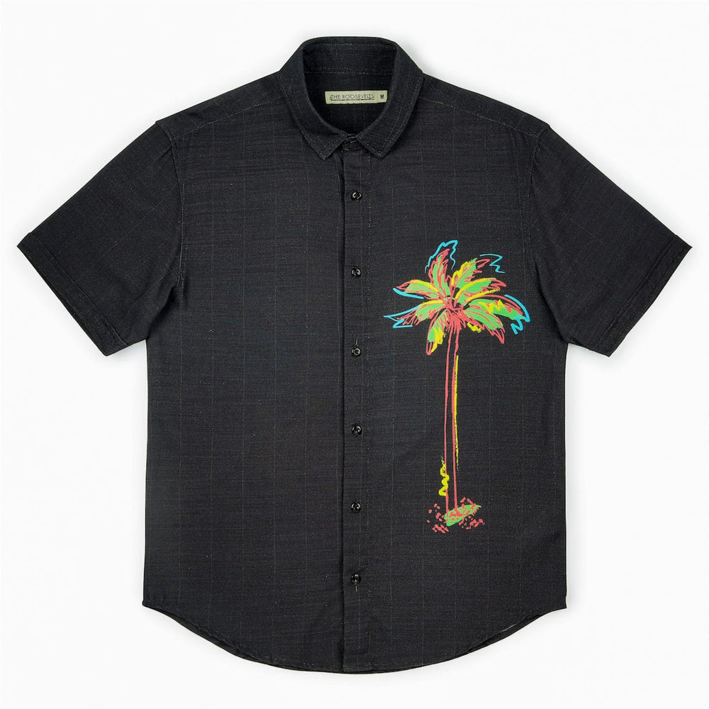 Electric Palm – Bamboo Short Sleeve Shirt - Image 2