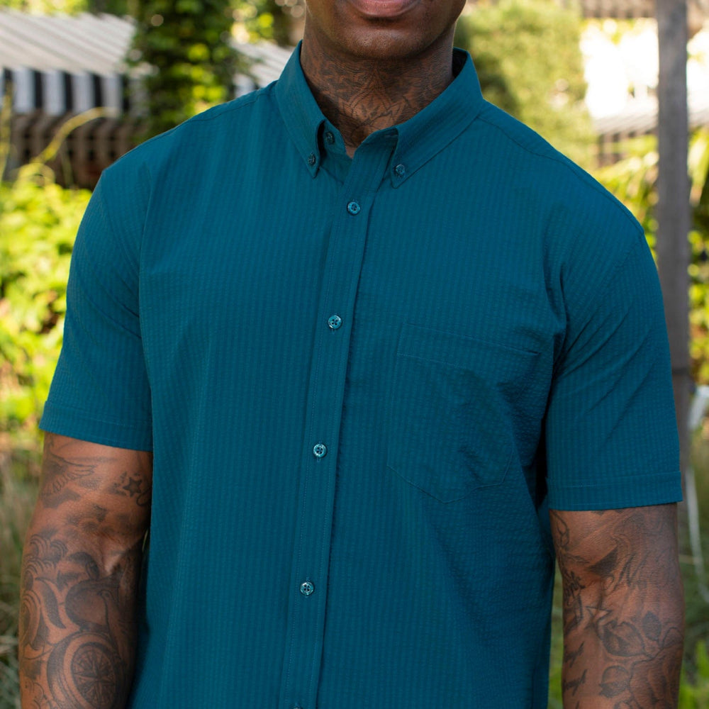 Chesapeake Bay – Stretch Seersucker Short Sleeve Shirt - Image 6