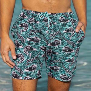 Fishies – Stretch Seersucker Hybrid Shorts