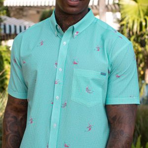 Mermaids – Stretch Seersucker Short Sleeve Shirt