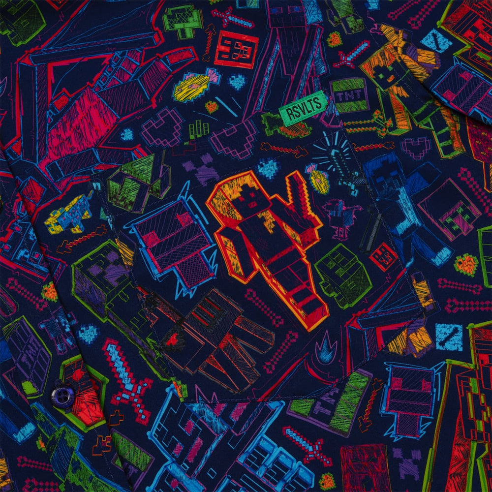 Minecraft "Neon Block Party" – KUNUFLEX Short Sleeve Shirts - Image 3