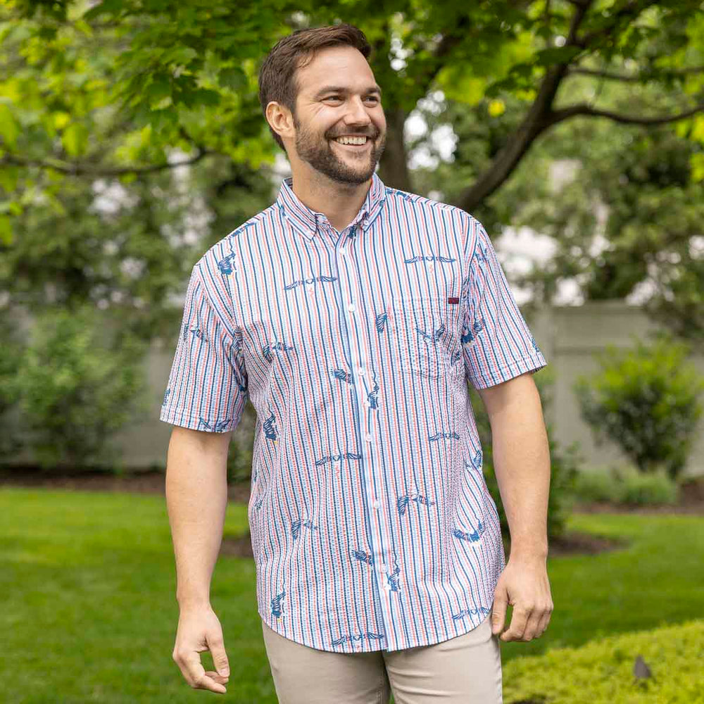 America's Got Talons – Stretch Seersucker Short Sleeve Shirt - Image 3
