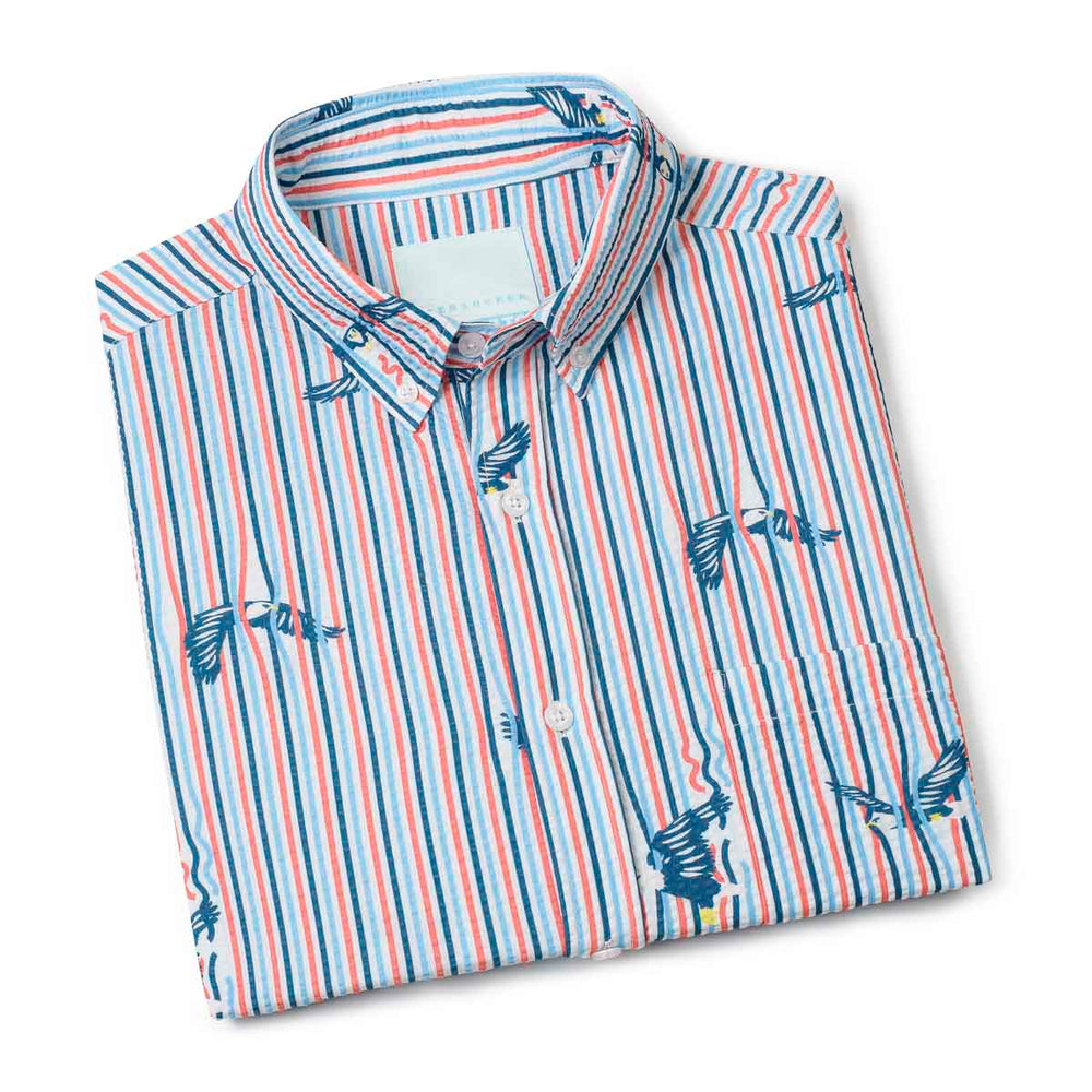 America's Got Talons – Stretch Seersucker Short Sleeve Shirt - Image 8