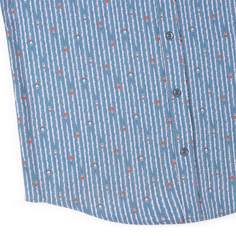 Blast Off! – Stretch Seersucker Short Sleeve Shirt - Image 8