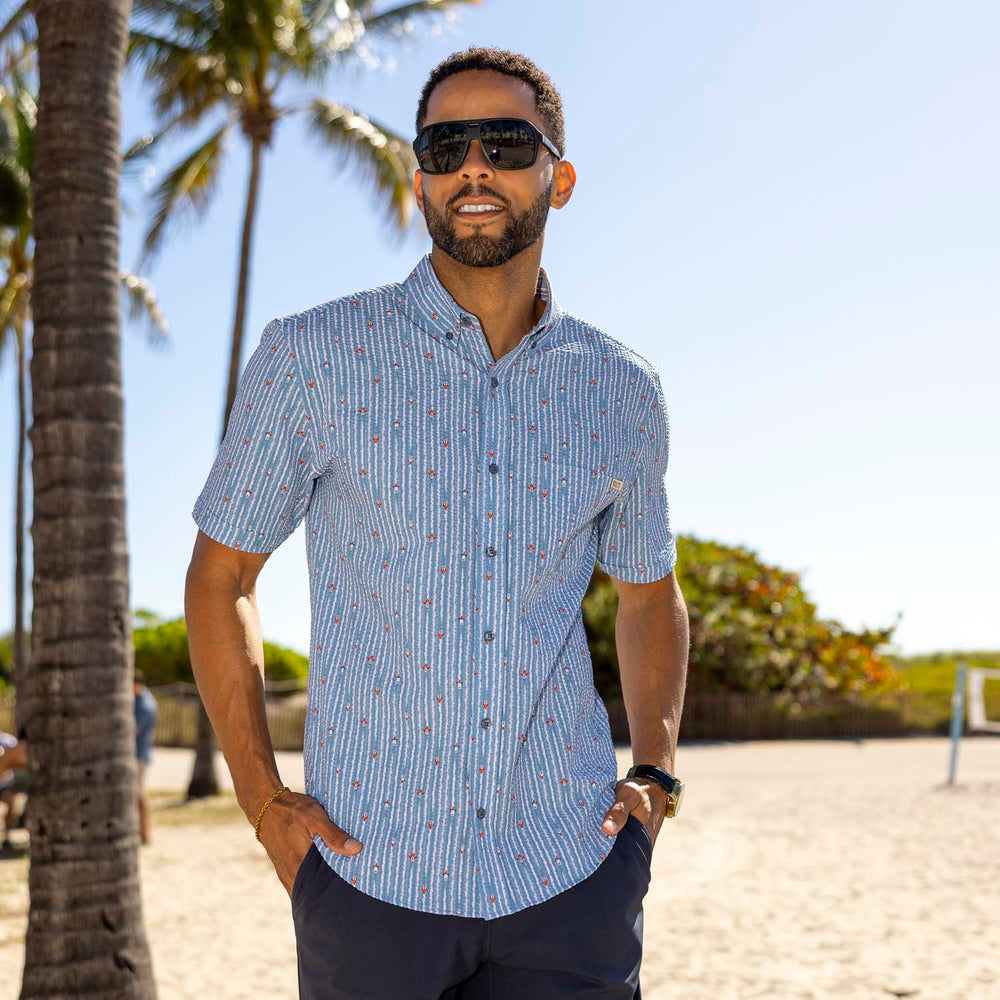 Blast Off! – Stretch Seersucker Short Sleeve Shirt - Image 3