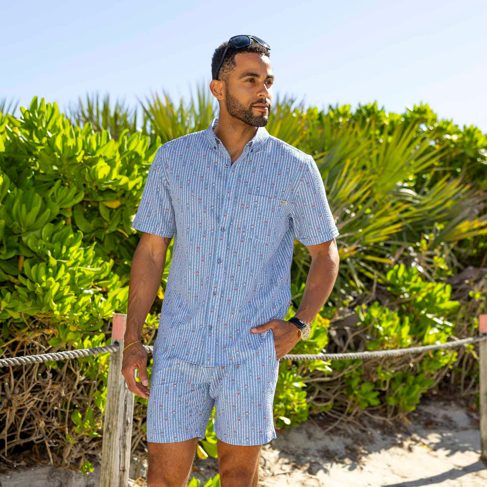 Blast Off! – Stretch Seersucker Short Sleeve Shirt - Image 5