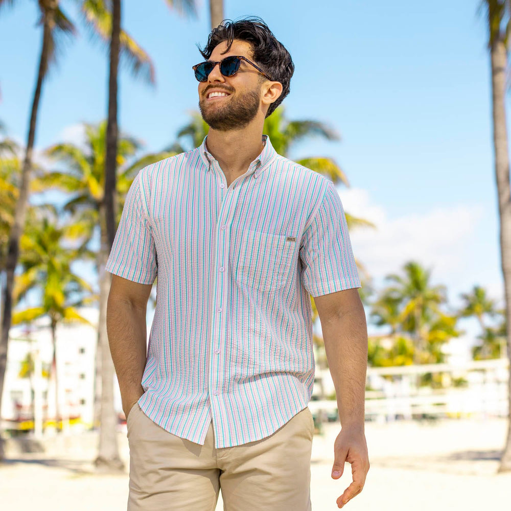 Easy Does It – Stretch Seersucker Short Sleeve Shirt - Image 3